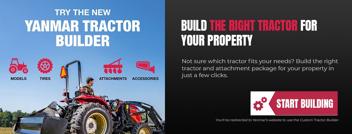 Yanmar Custom Tractor Builder for choosing tractor models, tires, attachments and accessories at NWA Tractors & Turf